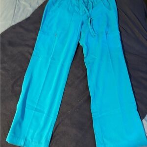 koi Sapphire Women's Blue Scrub Pants S 73% Polyester Rayon Spandex Medical